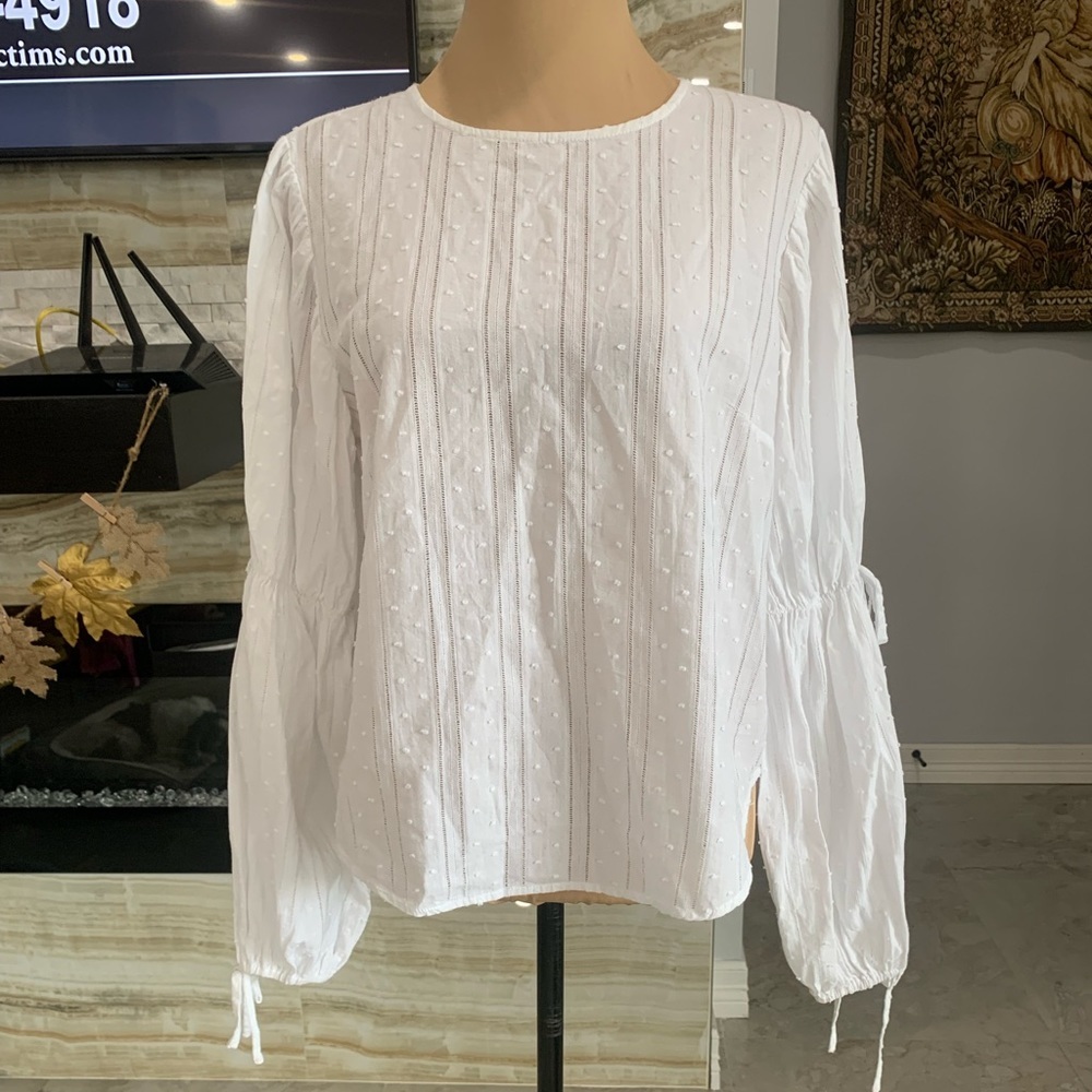 Gianni Bini White‎ Balloon tie Sleeve. Size M (139)